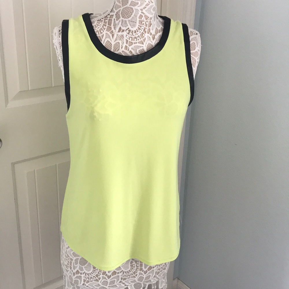 Leather Trim Tank Top